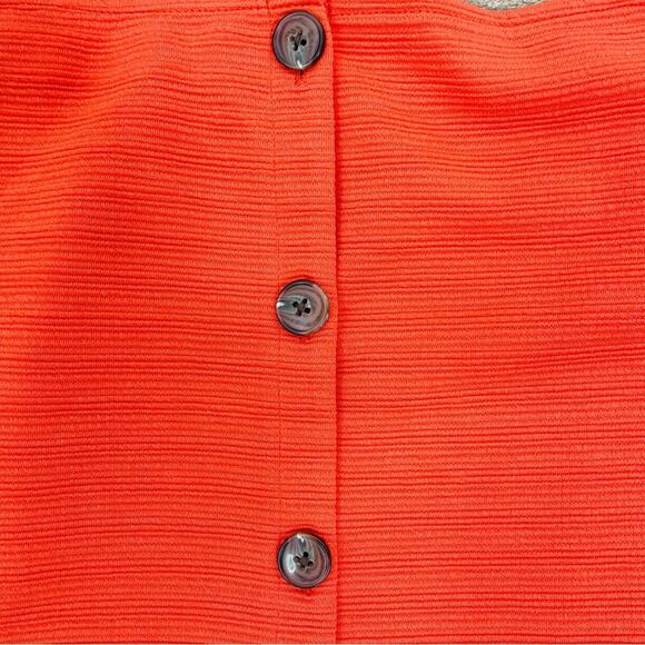 J Crew orange ribbed button stretchy tank preppy top 2X - Picture 5 of 8